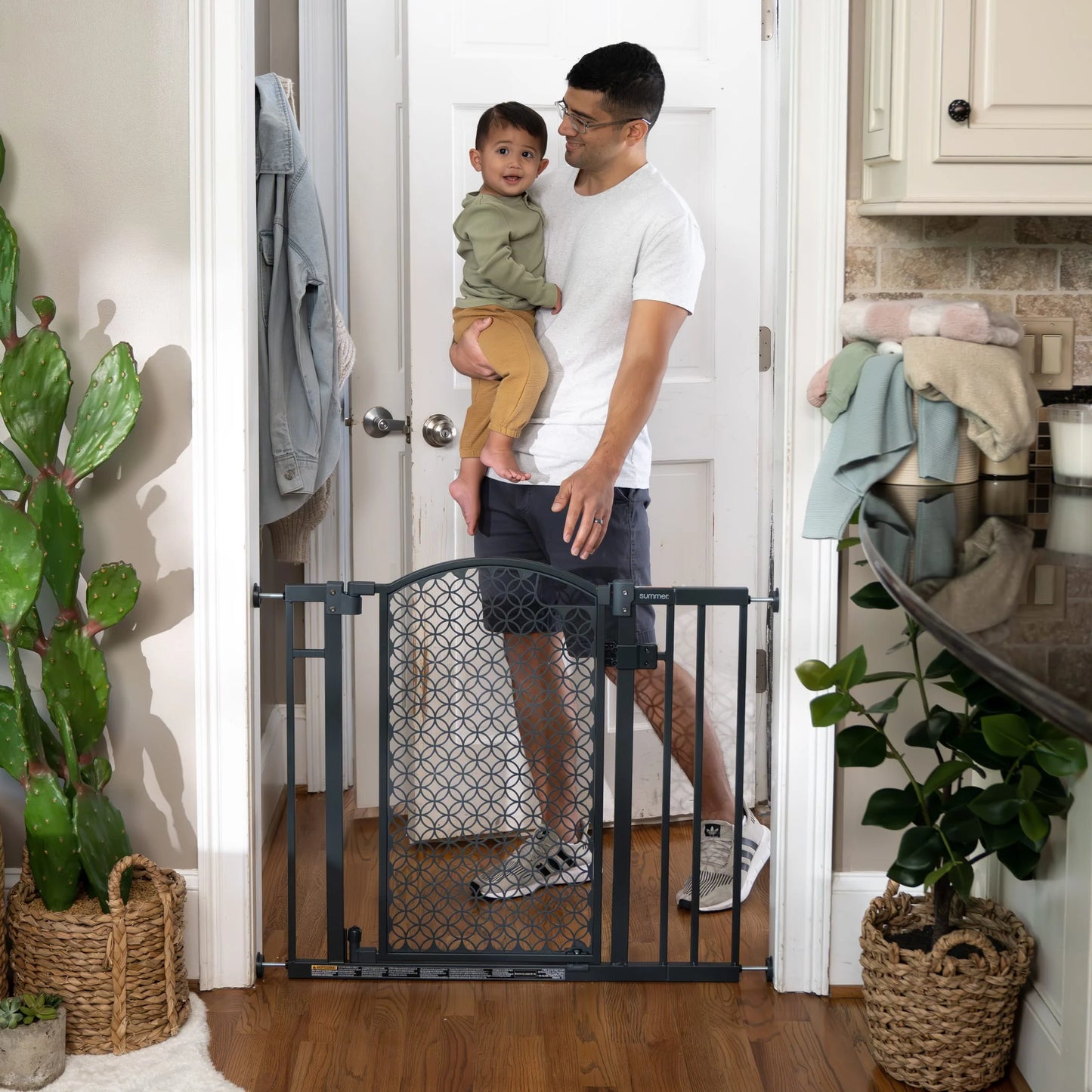 Summer by Modern Home Walk-Thru Safety Pet and Baby Gate, 28'-42' Wide, 30' Tall