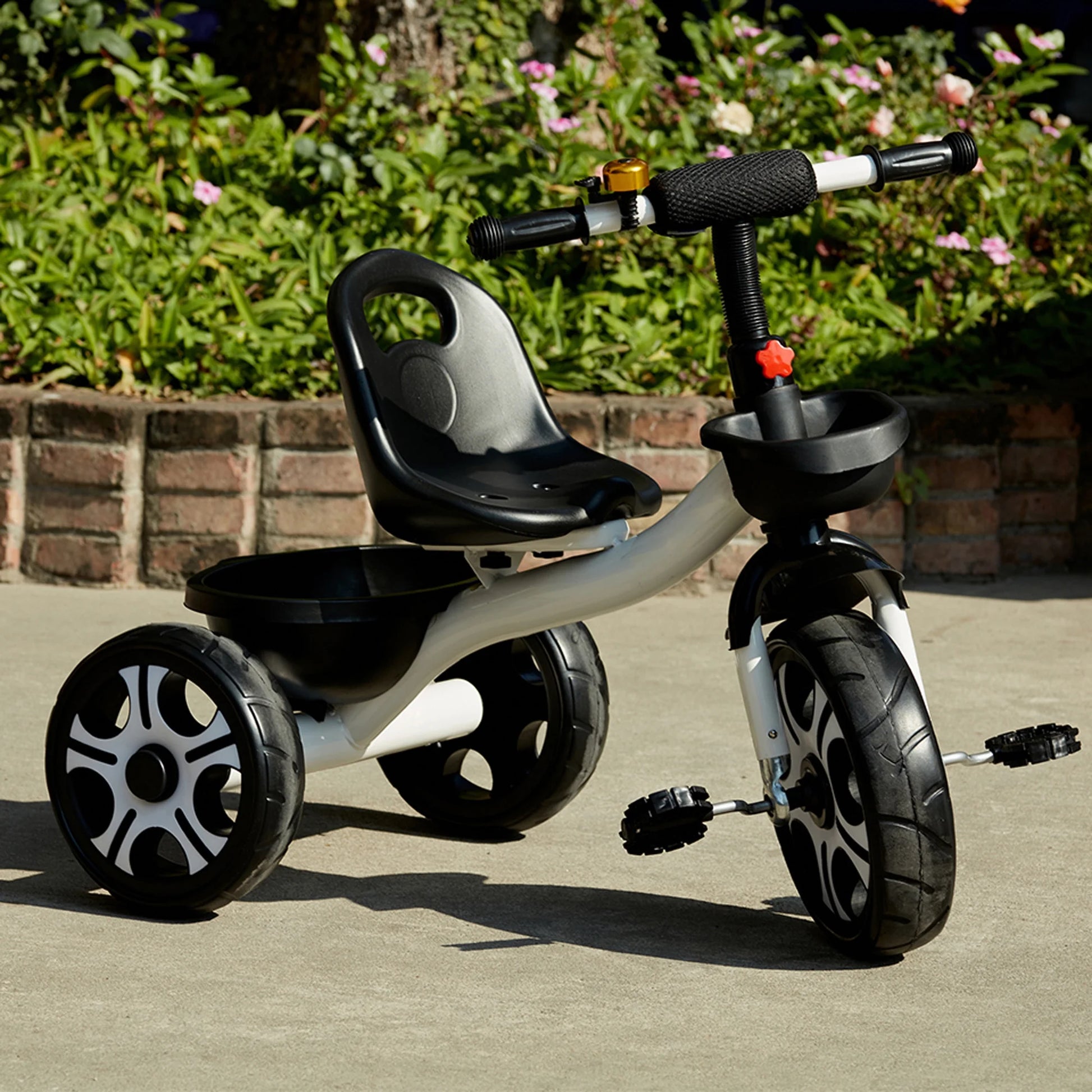 Kids Trike for Aged 6 Month and up Stroller Trike 3 Wheel Pedal Bike Toys & Gifts Easy Rider Trike with 2 Storage Baskets on Front & Back & Non-Slip Handlebar