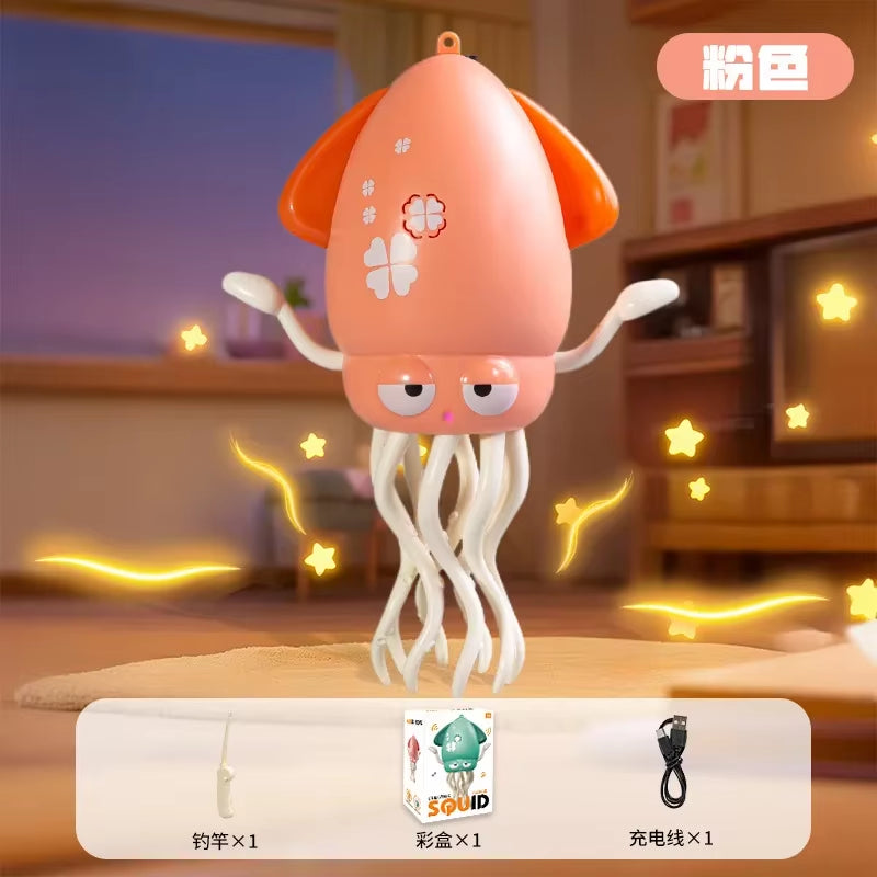 Electric Magic Dancing Music Octopus Toy Smart Dancing Squid Toys Fishing Toy Electronic Pet Toys for Age 3+ Kids Boy Girl Gifts