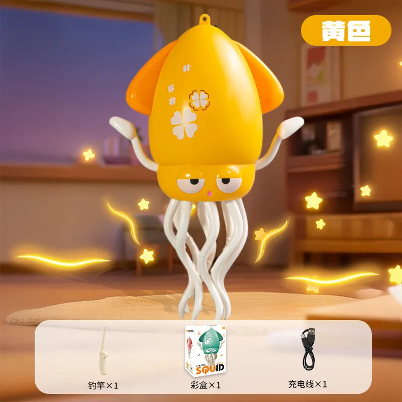 Electric Magic Dancing Music Octopus Toy Smart Dancing Squid Toys Fishing Toy Electronic Pet Toys for Age 3+ Kids Boy Girl Gifts