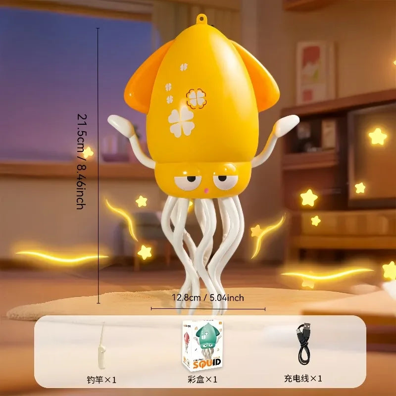 Electric Magic Dancing Music Octopus Toy Smart Dancing Squid Toys Fishing Toy Electronic Pet Toys for Age 3+ Kids Boy Girl Gifts
