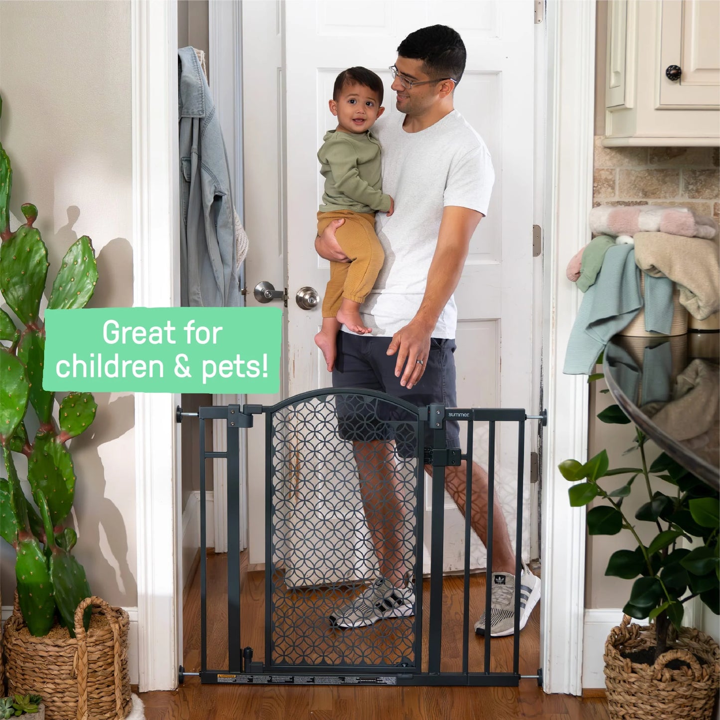 Summer by  Modern Home Walk-Thru Safety Pet and Baby Gate, 28'-42' Wide, 30' Tall