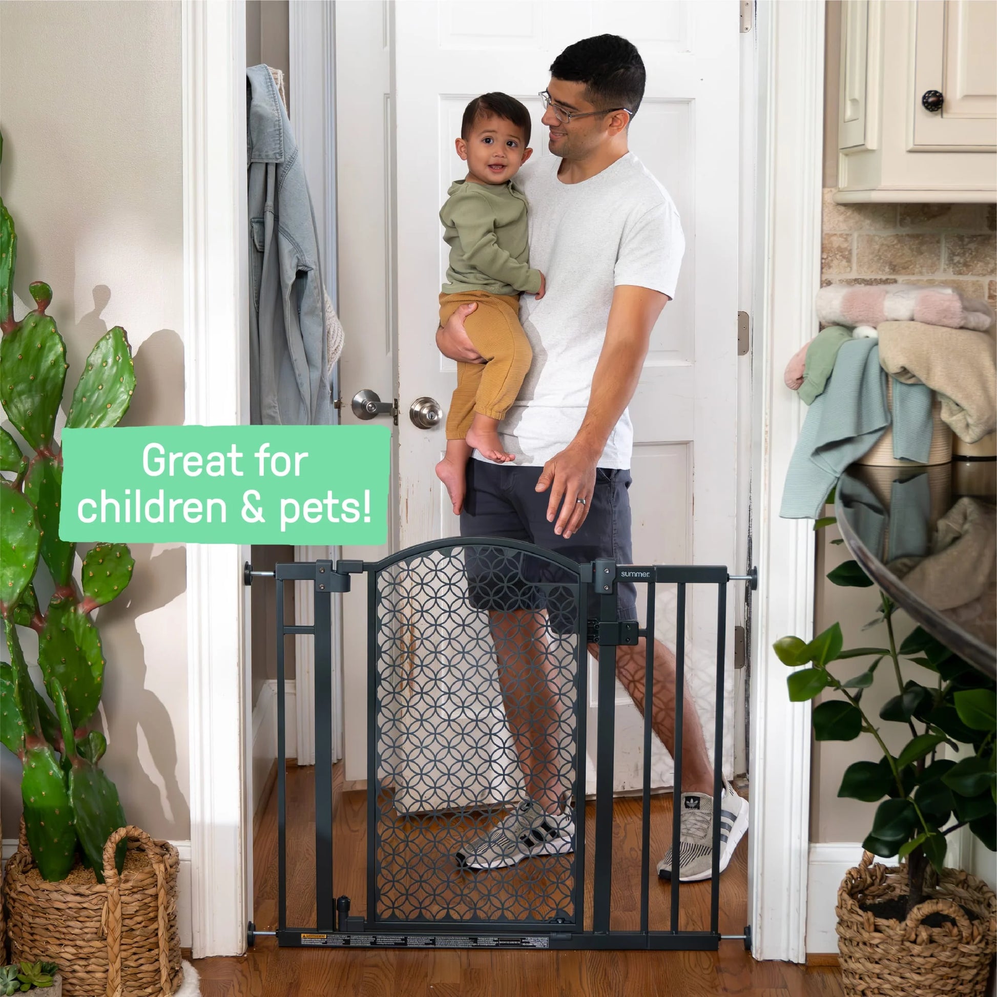 Summer by  Modern Home Walk-Thru Safety Pet and Baby Gate, 28'-42' Wide, 30' Tall