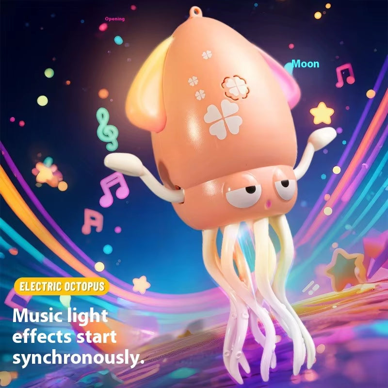 Electric Magic Dancing Music Octopus Toy Smart Dancing Squid Toys Fishing Toy Electronic Pet Toys for Age 3+ Kids Boy Girl Gifts