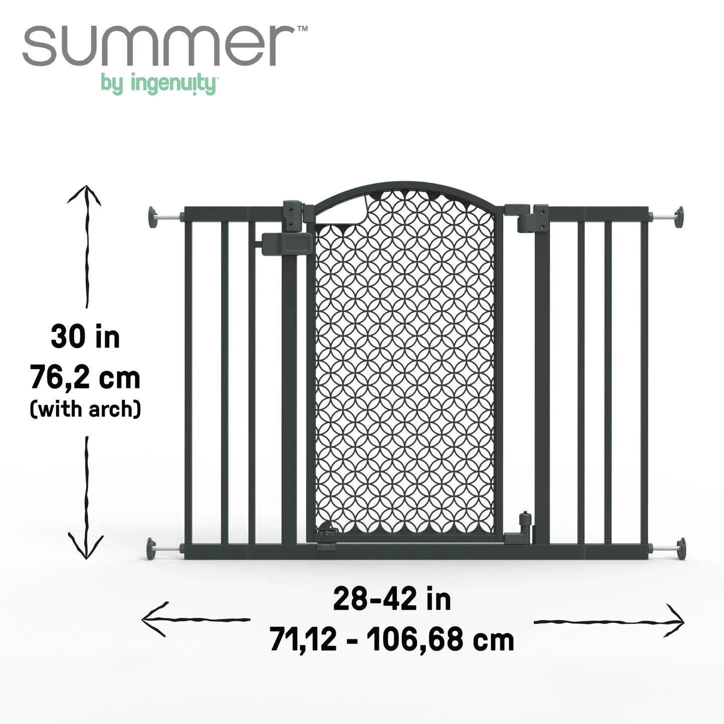 Summer by  Modern Home Walk-Thru Safety Pet and Baby Gate, 28'-42' Wide, 30' Tall