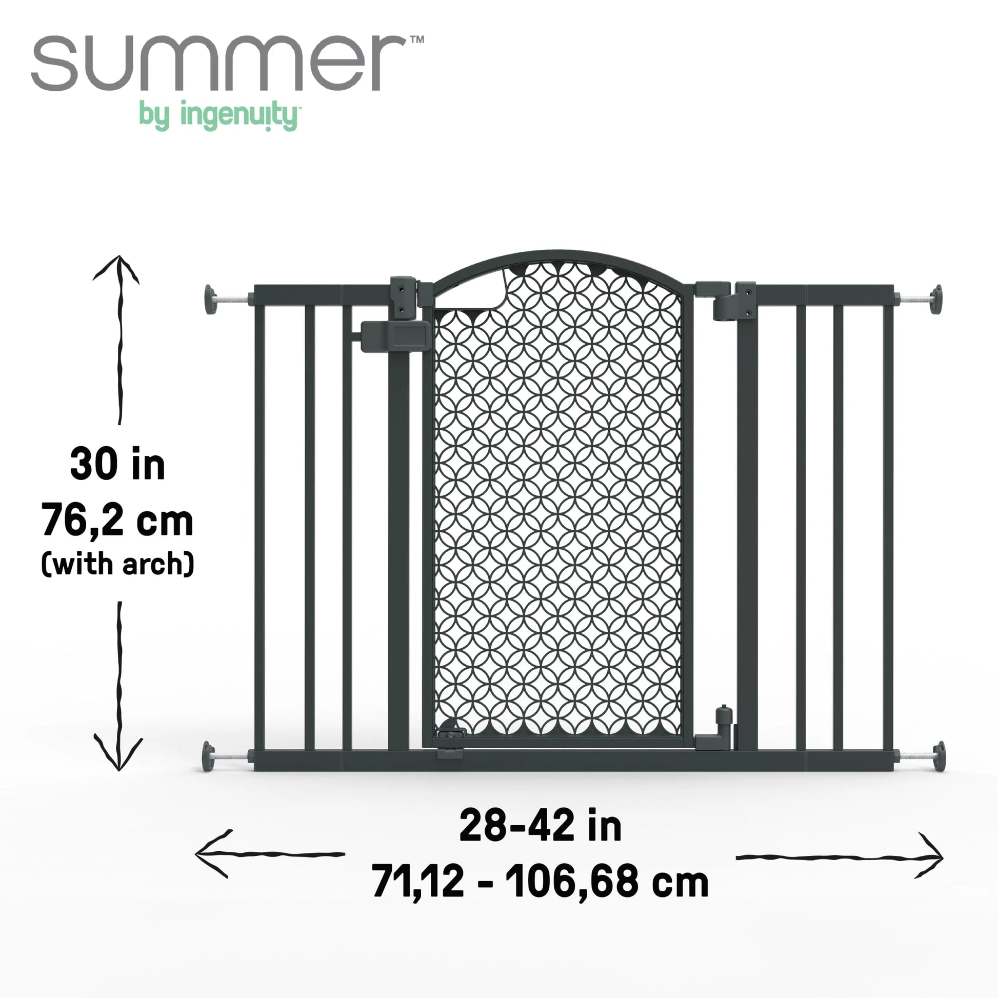 Summer by  Modern Home Walk-Thru Safety Pet and Baby Gate, 28'-42' Wide, 30' Tall