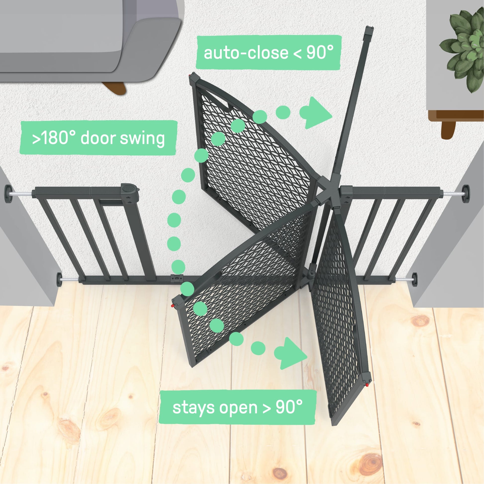 Summer by  Modern Home Walk-Thru Safety Pet and Baby Gate, 28'-42' Wide, 30' Tall