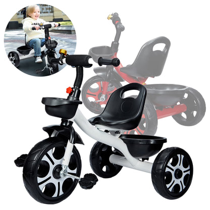 Kids Trike for Aged 6 Month and up Stroller Trike 3 Wheel Pedal Bike Toys & Gifts Easy Rider Trike with 2 Storage Baskets on Front & Back & Non-Slip Handlebar