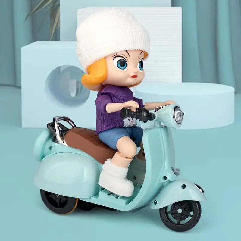 Robot Toys for Kids Spinning Stunt Car Toys Dancing Electric Trike Kids Motorcycle Cartoon Toy Interactive Toy with Music Light