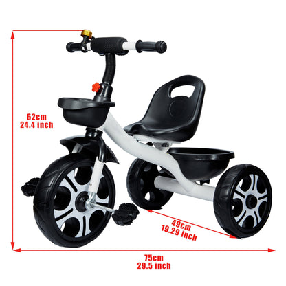 Kids Trike for Aged 6 Month and up Stroller Trike 3 Wheel Pedal Bike Toys & Gifts Easy Rider Trike with 2 Storage Baskets on Front & Back & Non-Slip Handlebar