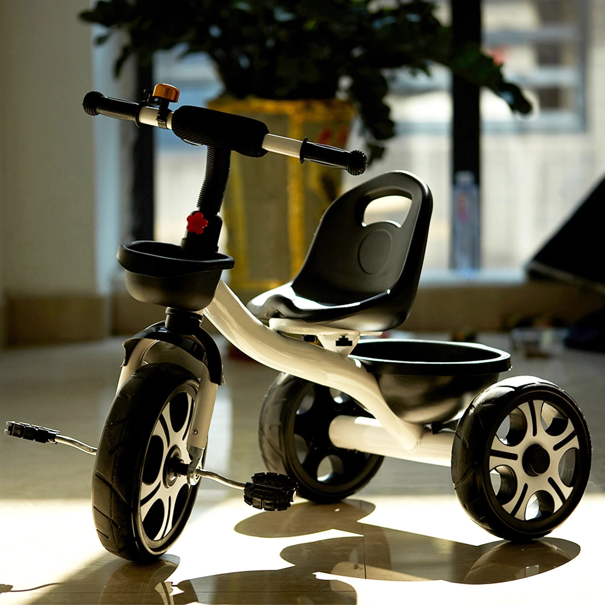 Kids Trike for Aged 6 Month and up Stroller Trike 3 Wheel Pedal Bike Toys & Gifts Easy Rider Trike with 2 Storage Baskets on Front & Back & Non-Slip Handlebar