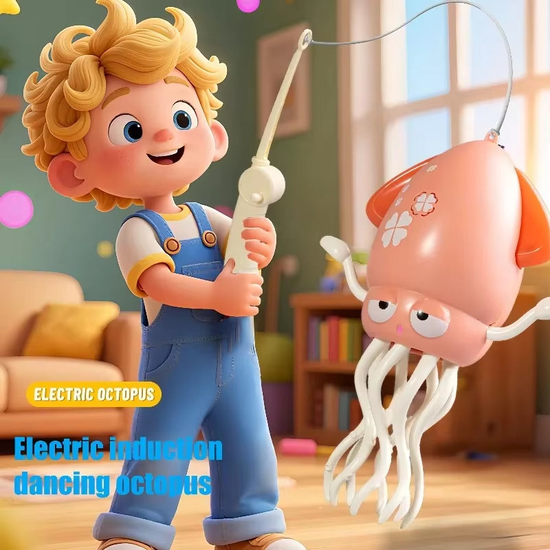 Electric Magic Dancing Music Octopus Toy Smart Dancing Squid Toys Fishing Toy Electronic Pet Toys for Age 3+ Kids Boy Girl Gifts