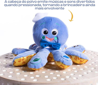 Octoplush Musical Huggable Stuffed Animal Plush Toy, Learn Colors in 3 Languages, Blue, 11" Age 3 Month and Up,